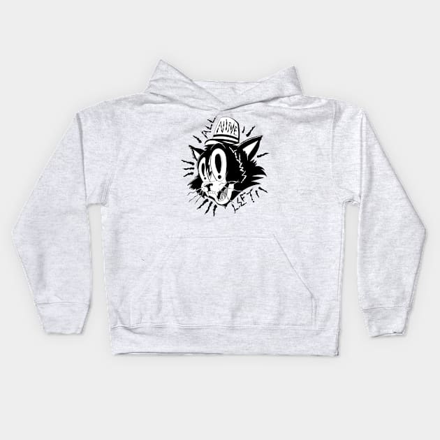 All Nine Lives Left Cat Kids Hoodie by GCS Designs